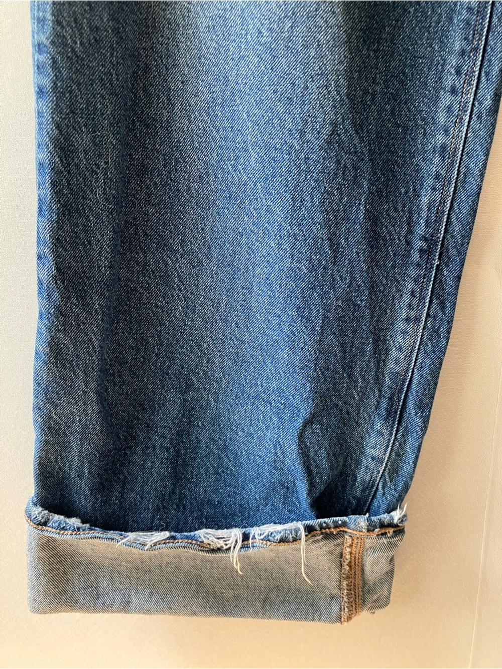 AMERICAN EAGLE Stovepipe Wide Leg Distressed Denim Sz 10 Long - Picture 5 of 10